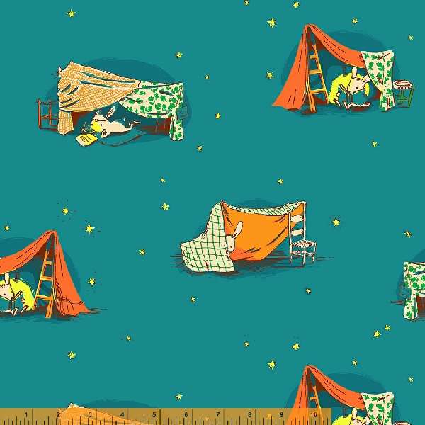 Heather Ross - Lucky Rabbit - Quilt Tent Aqua