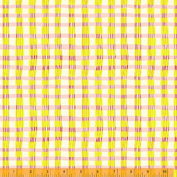Heather Ross - Lucky Rabbit - Pleated Plaid Pink/Yellow
