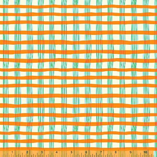 Heather Ross - Lucky Rabbit - Pleated Plaid Orange