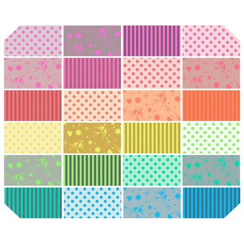 True Colors Neon by Tula Pink - Full Fat Quarter Bundle (24 pieces)