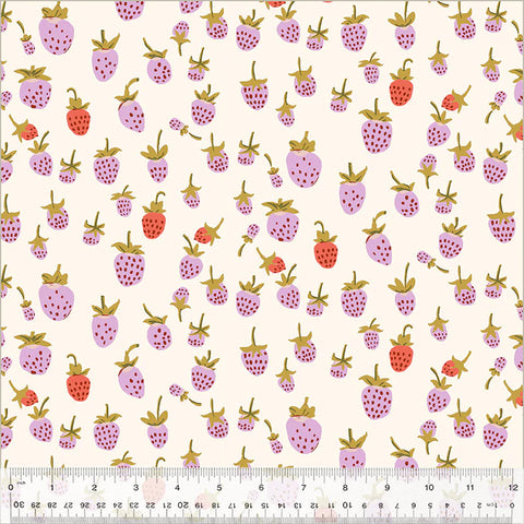 Heather Ross - Studio Edit - Strawberries Lilac MINKY. NEW!!!