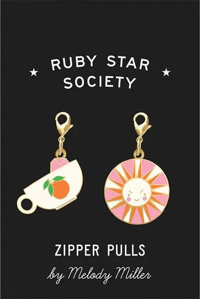 Ruby Star Society Zipper Pulls - Melody Miller Teacup and Sunflower