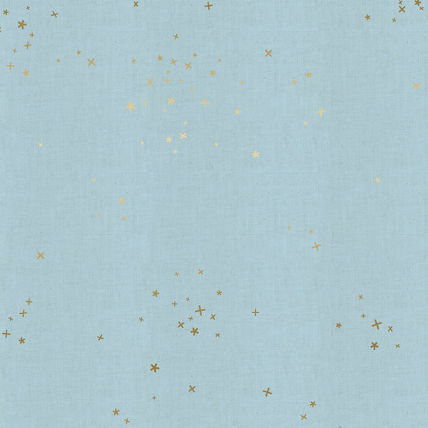 Cotton and Steel Freckles - Baby Blues Unbleached Metallic