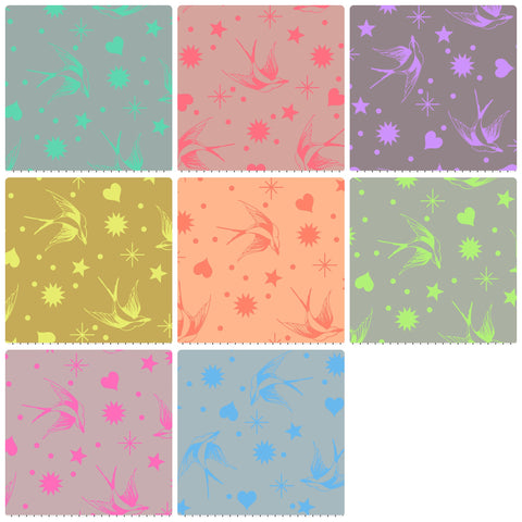 True Colors Neon by Tula Pink - Neon Fairy Flakes 8 FQ Bundle