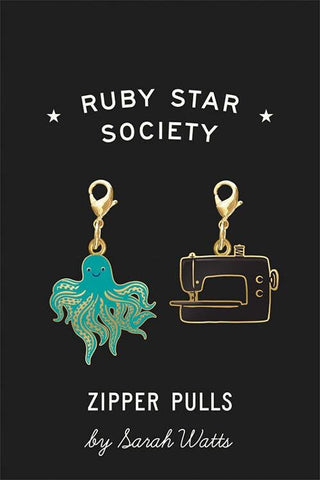 Ruby Star Society Zipper Pulls - Sarah Watts Octopus and Sewing Machine