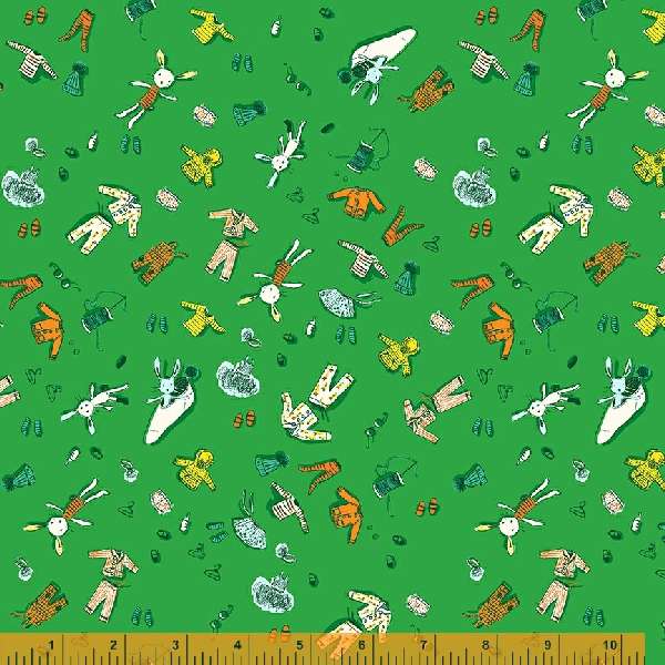Heather Ross - Lucky Rabbit - Doll Clothes Green