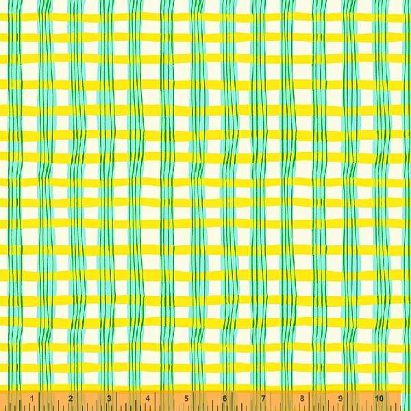 Heather Ross - Lucky Rabbit - Pleated Plaid Green/yellow