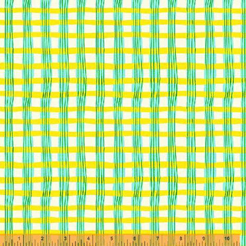 Heather Ross - Lucky Rabbit - Pleated Plaid Green/yellow
