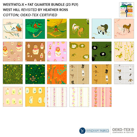 Heather Ross - WEST HILL (revisited) - Fat EIGHT Bundle (23 pieces)